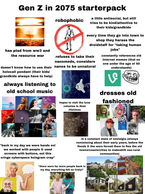 Gen Z in 2075 starterpack