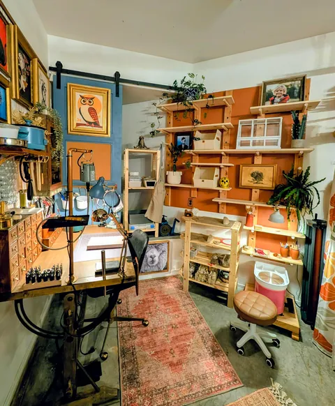 Update: Made wife a jewelry/pottery/craft station in the ugly corner of my shop