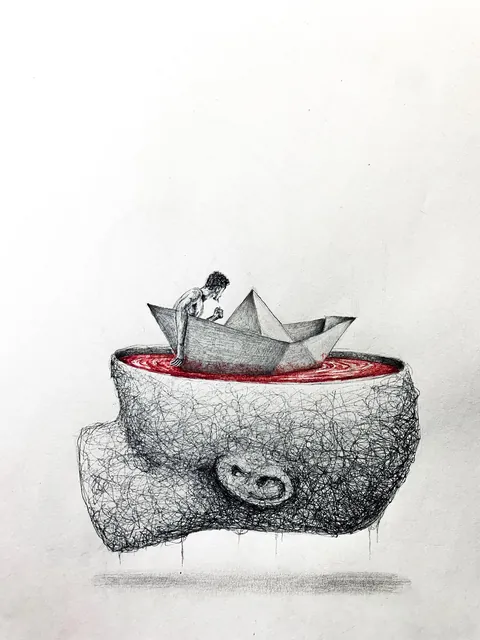 Some of my pen and ink drawings on paper.