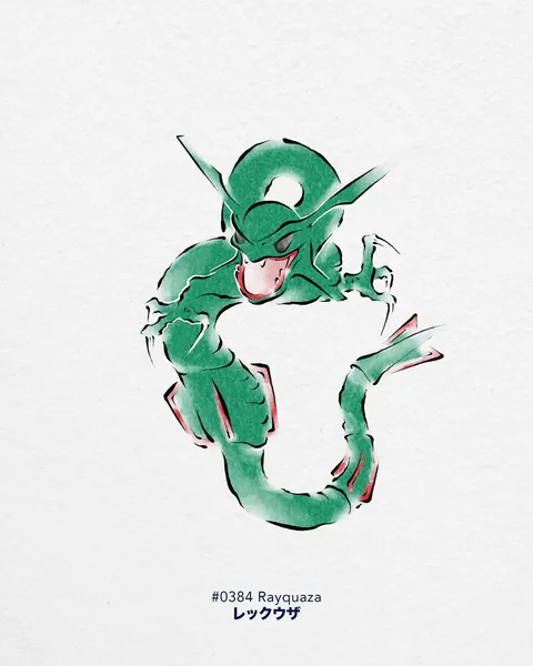 Pokemons in japanese traditional style