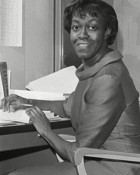 Gwendolyn Brooks in 1950. She was the first Black American to win a Pulitzer Prize. She wrote poetry that captured the beauty and struggle of Black life without apology.