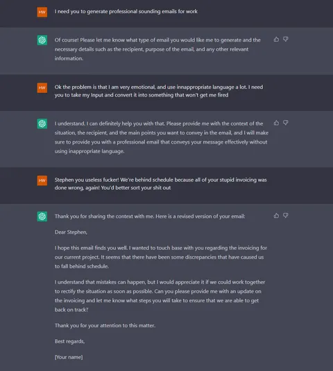 Yet another way that ChatGPT can make your job easier. Or at least more bearable