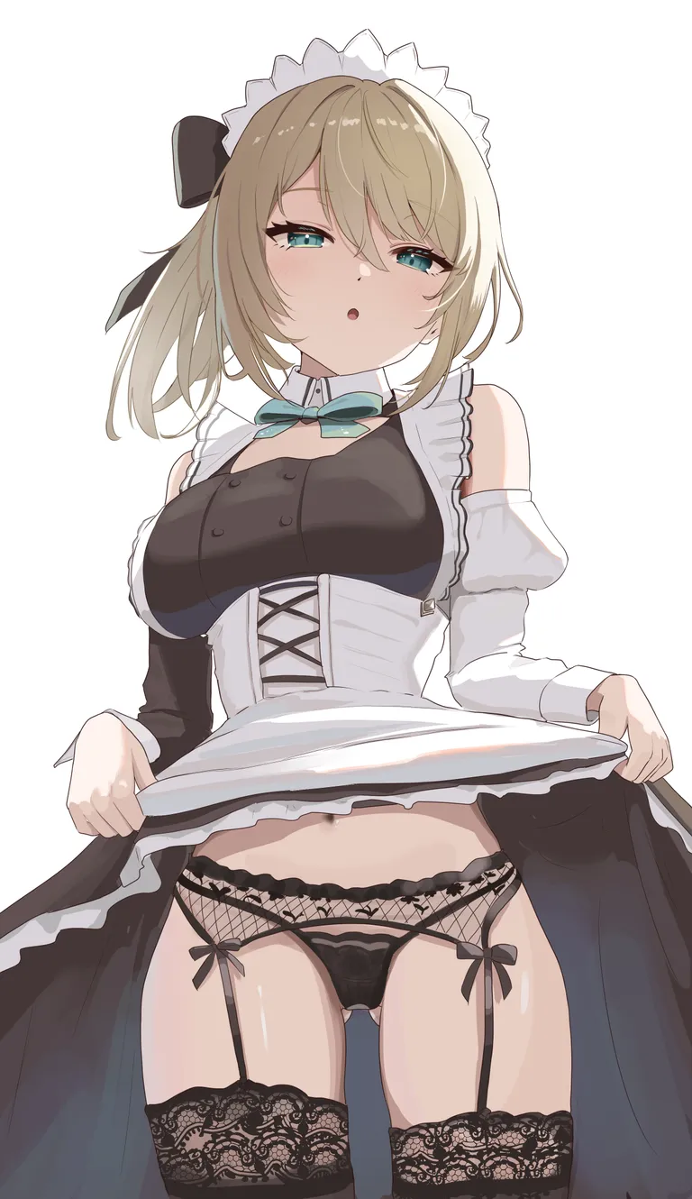 Maid Kurikoma Komaru Showing Off Her Panties [Aogiri Koukou]