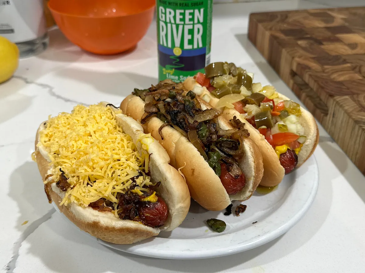 [homemade] onion dogs 3 ways.