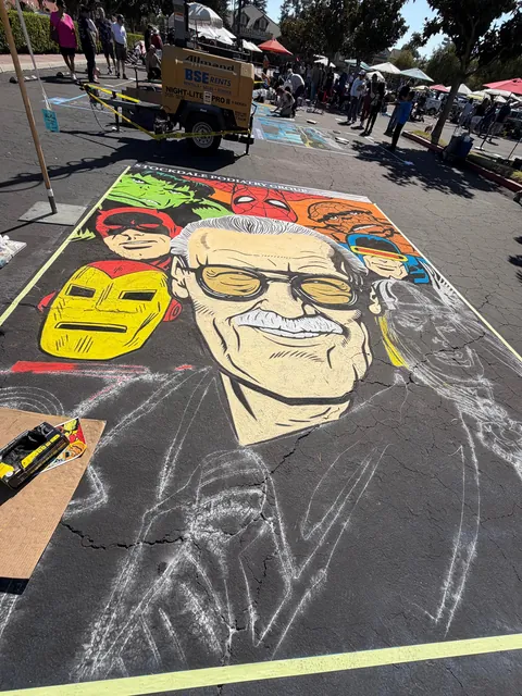 I spent 38 hours over the last 4 days completing this chalk art piece for a local festival.