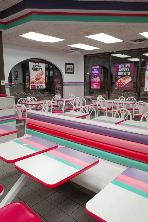 the taco bell in my hometown hasn't been updated since the 90s