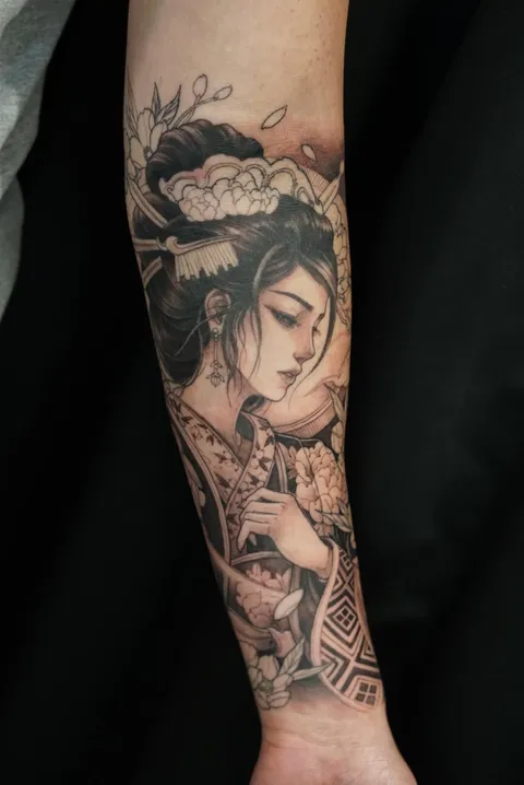 Geisha (In progress) by David Hoang at Chronic Ink, Toronto Canada