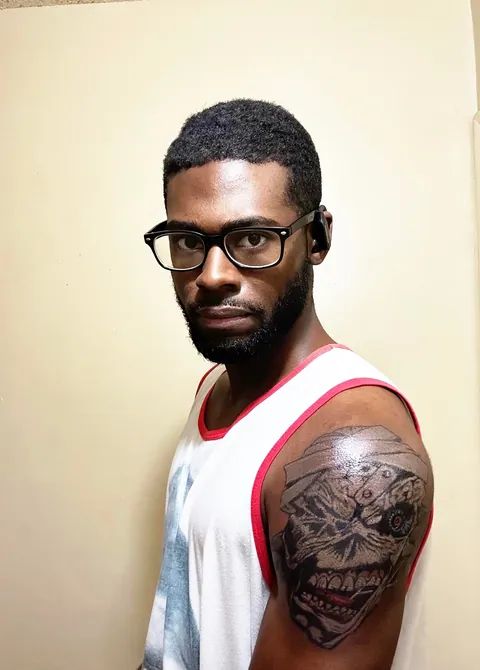 Iron Maiden: Powerslave album cover tattoo, left shoulder, Tim Smith, Albany ga,