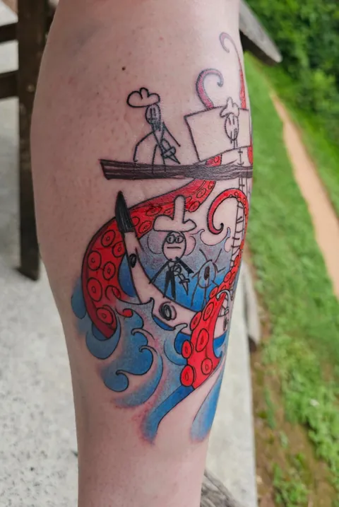 My kid's drawing - done by Zach Crisp at Golden Spiral Studios (Greensboro, NC)