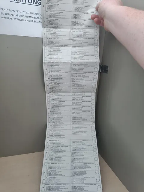 Ballot paper, today in Germany 