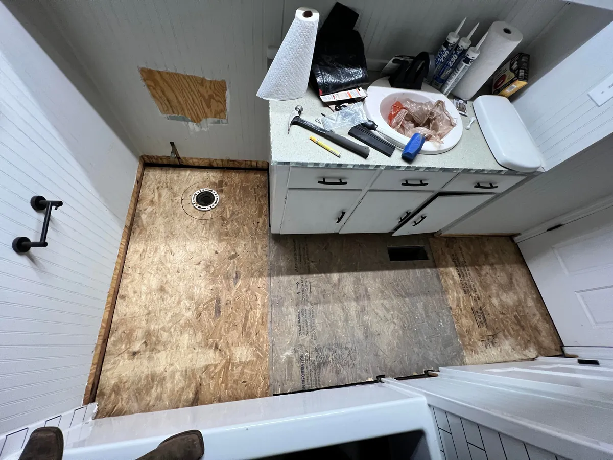 Finally got around to repairing the soft floor in my guest bathroom