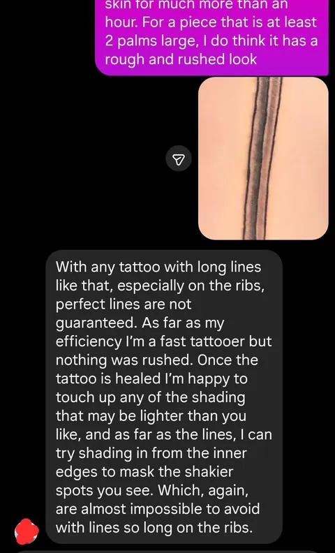 Question: Am I being gaslit by my tattoo artist? I feel like my new piece looks incredibly rushed.