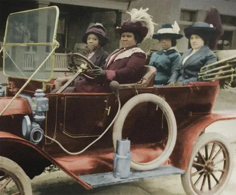 Madam C. J. Walker, America’s first self-made female millionaire, with her Ford and friends, c. 1910s