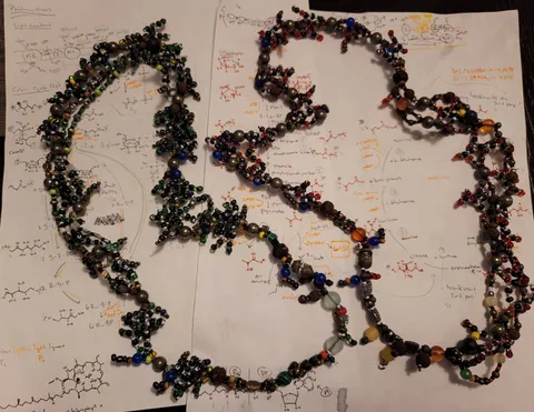 I've turned cellular respiration and photosynthesis into necklaces (details inside)