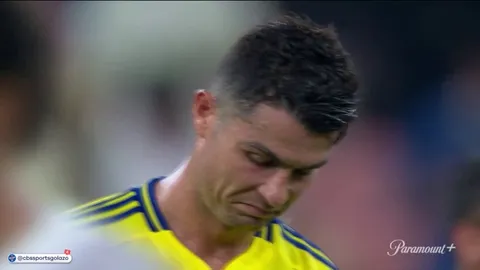 C. Ronaldo's reaction at full time after Al Nassr are eliminated from the asian champions league.