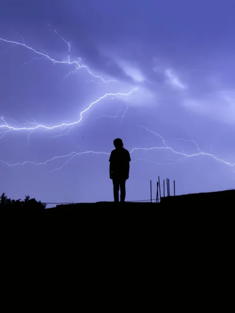 ITAP of my brother and lightning strikes