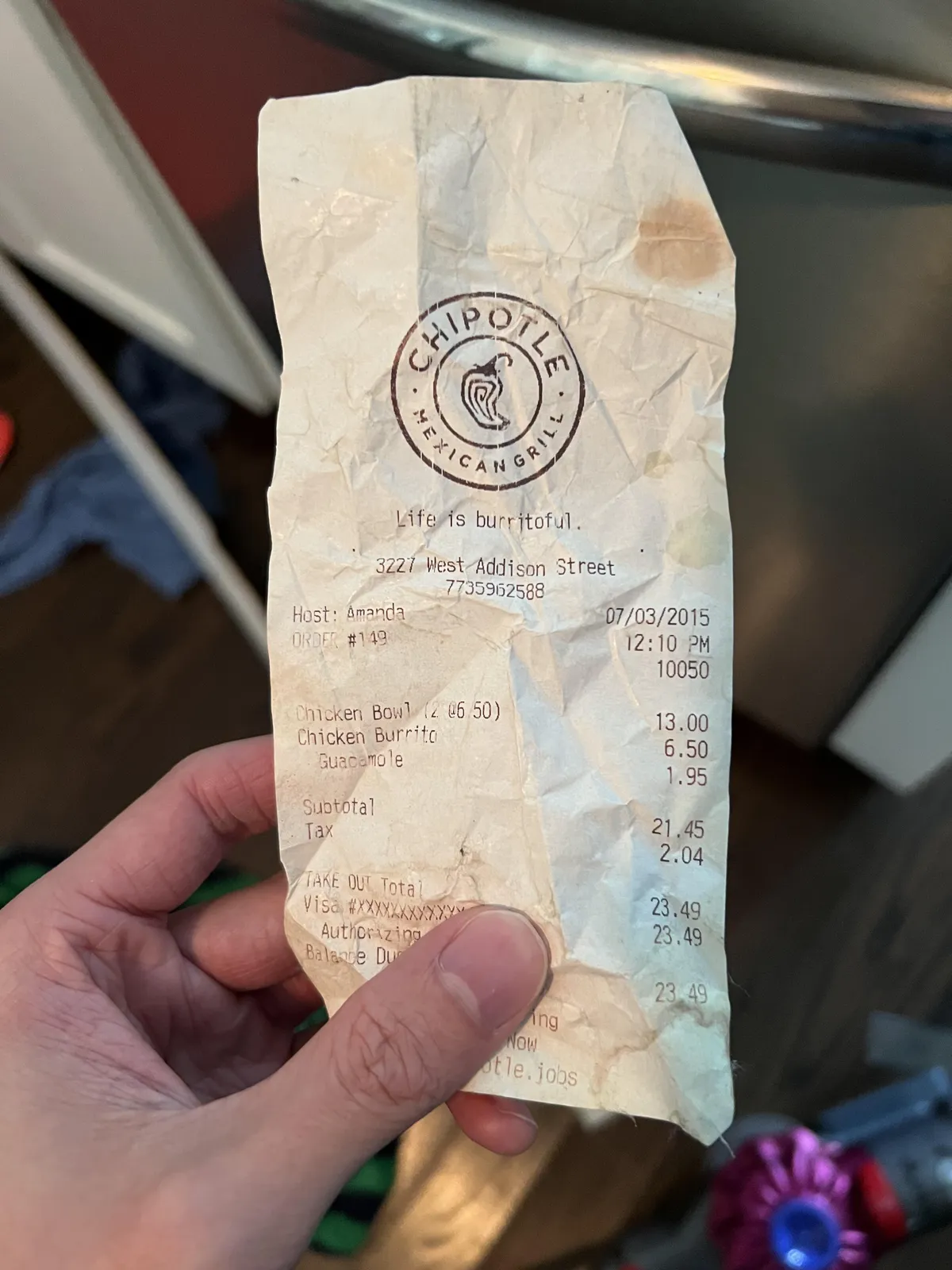 Found a receipt under my dishwasher from exactly 10 years ago