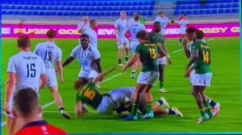 The red card offense by Seb Kelly vs South Africa during the U20 JWC.