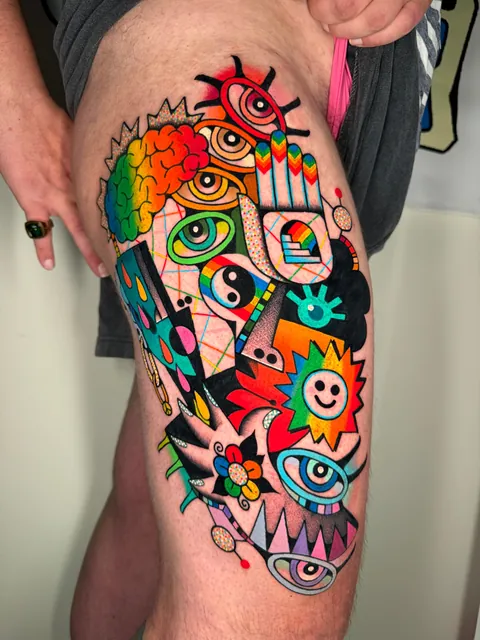 Three way collab with me (Mike Boyd) x Winston the Whale x Chidgey done at Mirrored perception in Austin Texas.