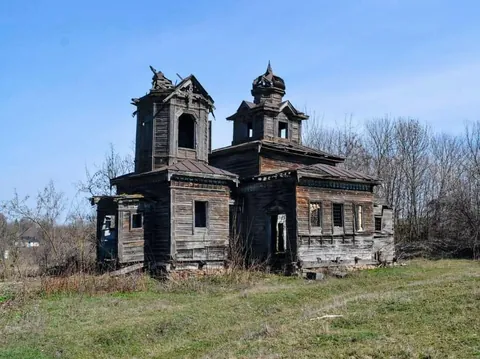 Wooden church in Mala Rostivka, Vinnytsia region, Ukraine