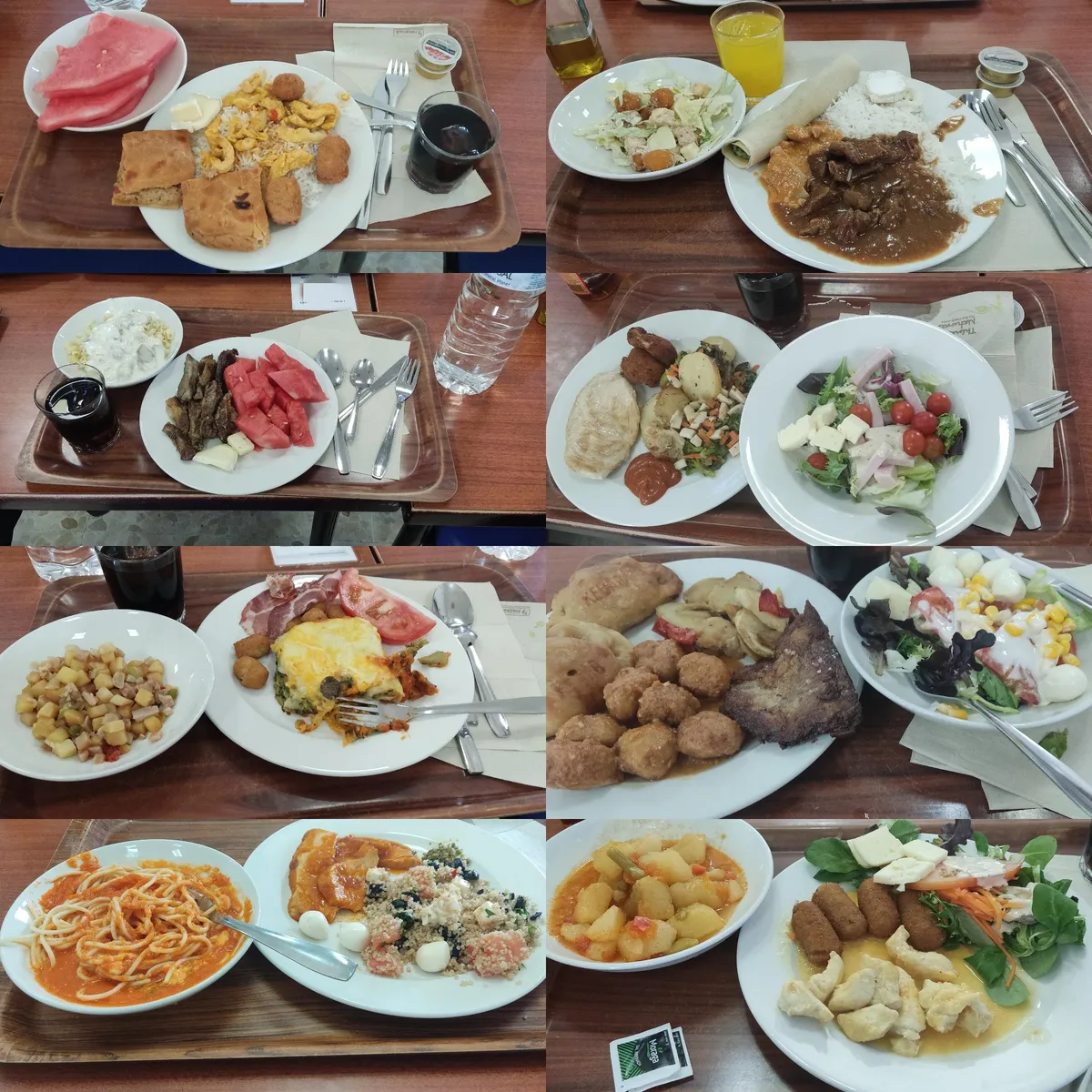 Some of my 3,25€ lunches at my work canteen (Spain)
