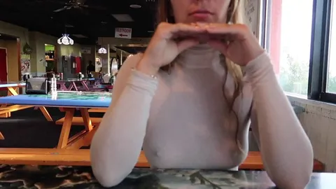 I like watching the servers struggle to maintain eye contact