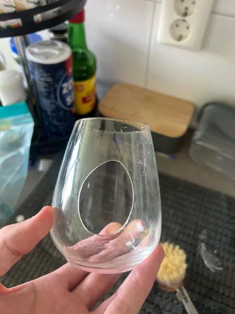 I went to clean the glass and it broke — only in the middle, leaving a hole