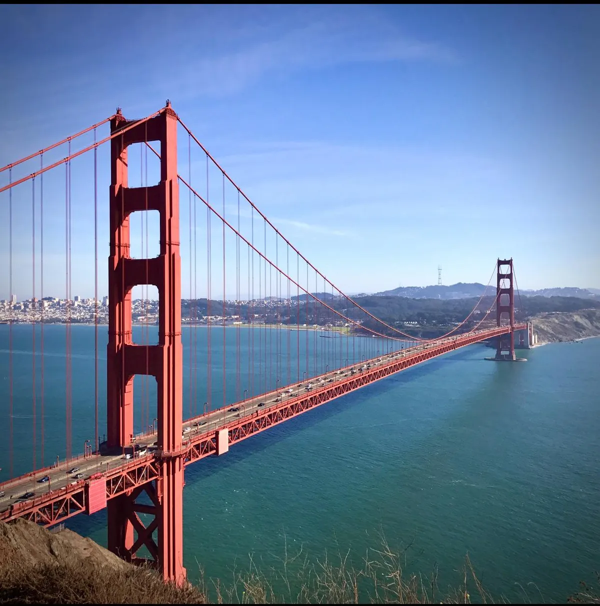 Golden Gate Bridge: “International orange” color was intended to be a primer, not the final color