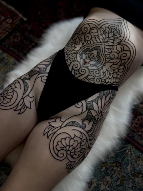 Ornamental tattoo by Michelle Lynn at Somewhere Good Pittsburgh, PA