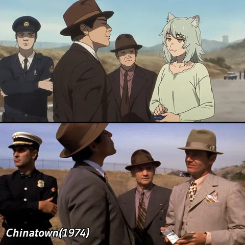 Some of the movie references used in the Chainsmoker Cat OP