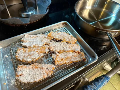 [Homemade] smash burgers with chicken-fried bacon