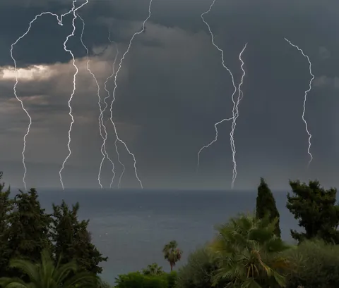 Thunderstorm in Corfu, Greece