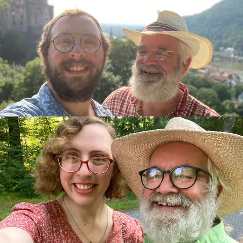 Two photos of our marriage, one from 2021, the other from a few days ago, a few changes in-between!