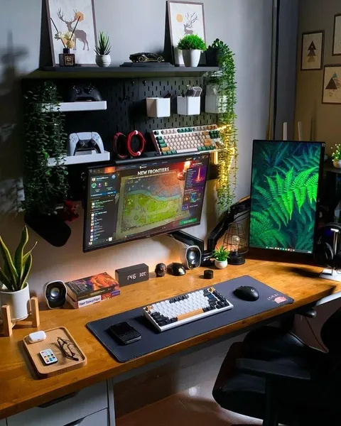 I didn’t know this subreddit exists, here’s a greenery setup.