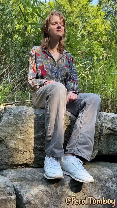 Undressing by the river :3