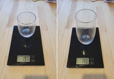 My small glasses [350ml] weigh more than my large glasses [580ml]