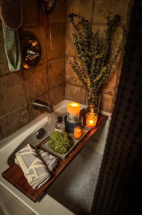 My idea of the perfect night: a cozy bubble bath.