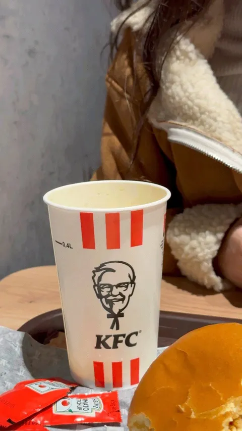 A cheeky flash at KFC while I enjoy every bite