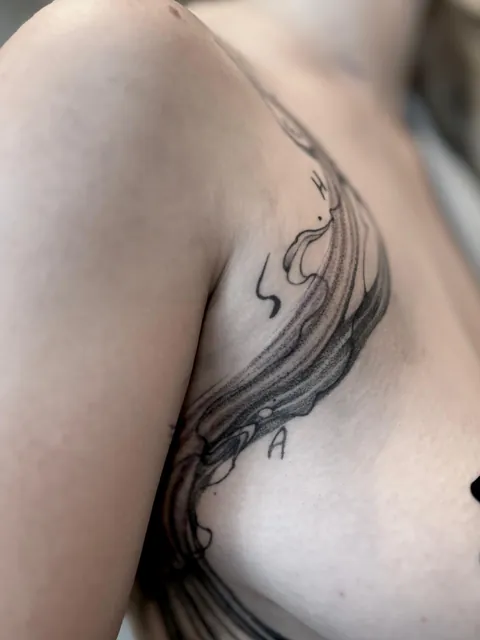 -Ashes- Collab between 2 Argentinian artists. Done at Naald en Inkt, Haarlem, nl by mangostana.tattoo and miladelger