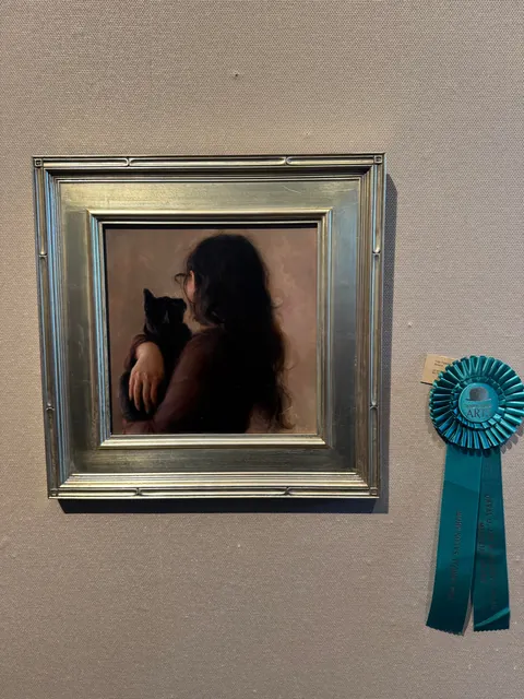 My painting of myself and my void (Zelda) won a ribbon at a recent art exhibition! Happy Black Cat month!