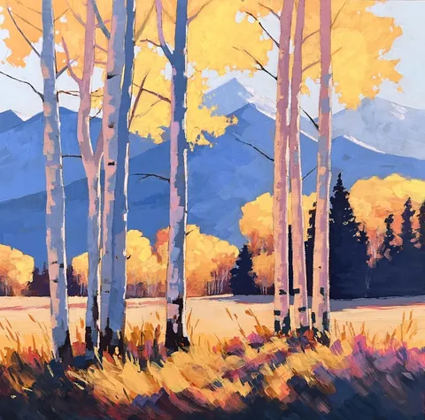 Colorado Aspens, Jim Musil (me), Acrylic, 2025
