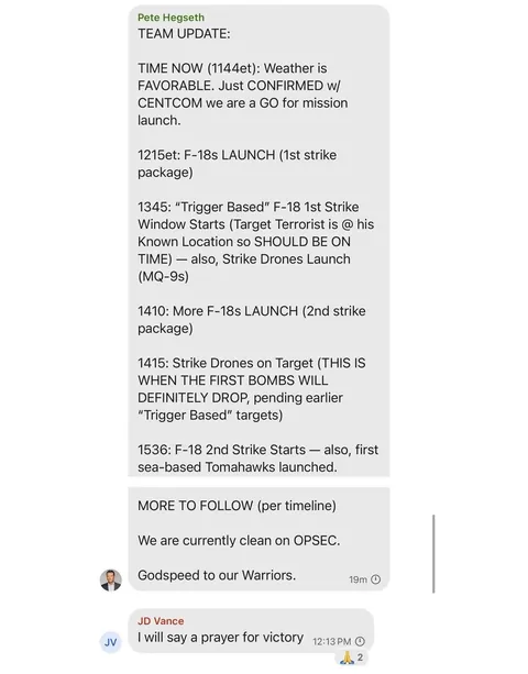 Le contenu entier des conversations Signal des USA sur les frappes au Yemen et la confirmation que leur but ultime est de nuire aux Européens