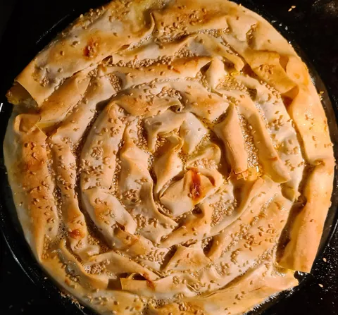[Homemade] My wife made a turkish potato börek.