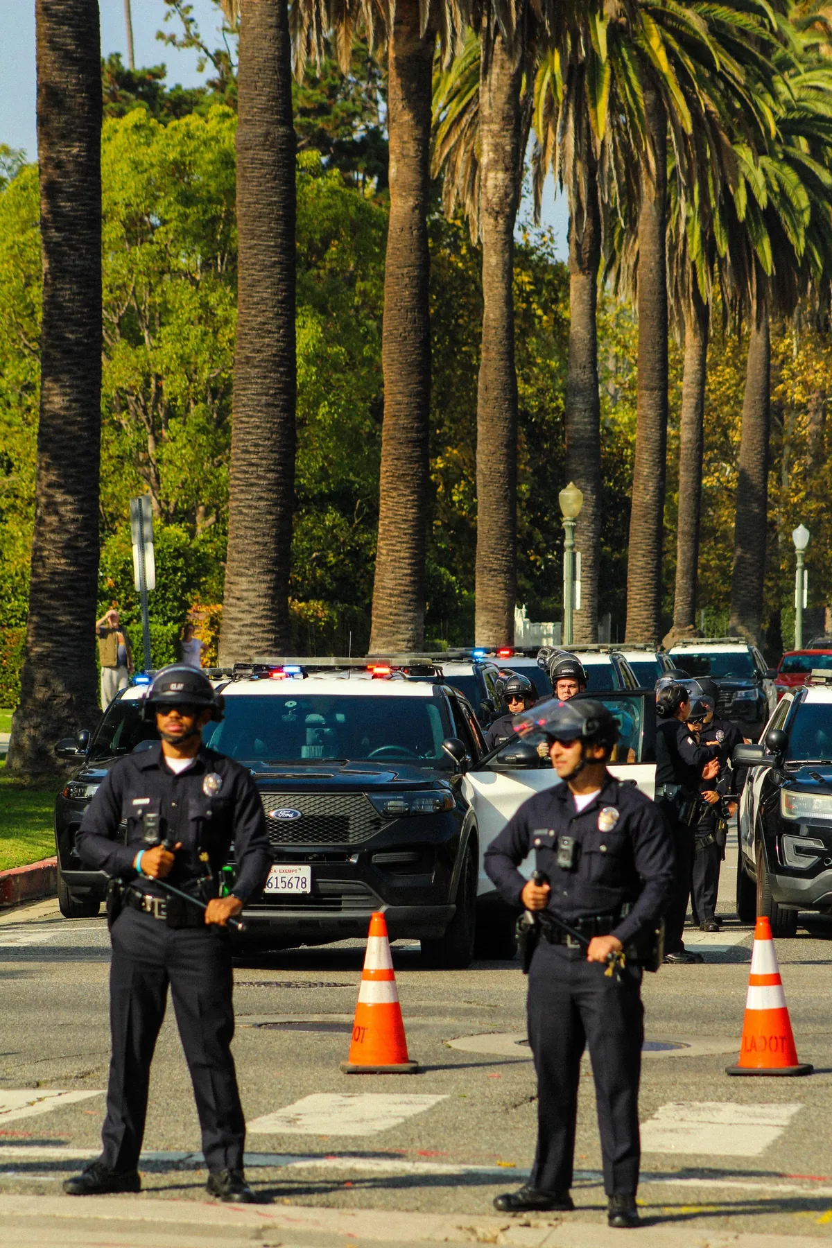 protest outside the LA mayor’s house criticized her compliance with ICE; LAPD came in droves [OC]