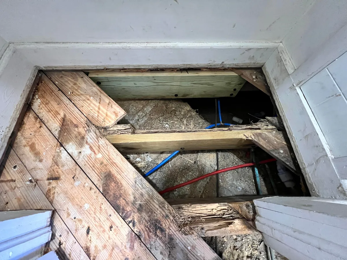 Finally got around to repairing the soft floor in my guest bathroom