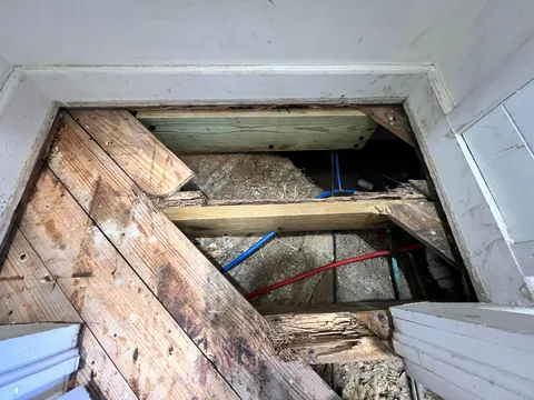 Finally got around to repairing the soft floor in my guest bathroom