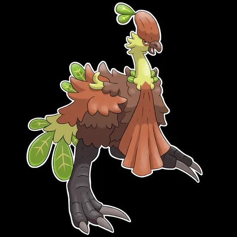 [OC] Pokemon Wind and Waves Browt Evolution Line Concept! Kakapow and Cashewary, Grass /Fighting Types inspired by the Kakapo and Cassowary!