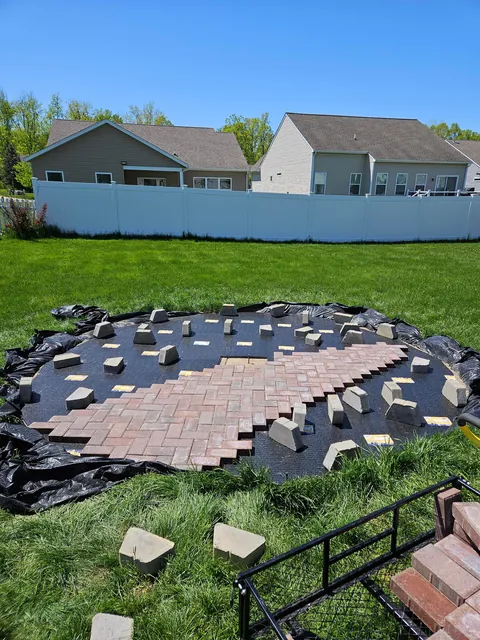 My largest DIY undertaking - first time fire pit + patio seating area build