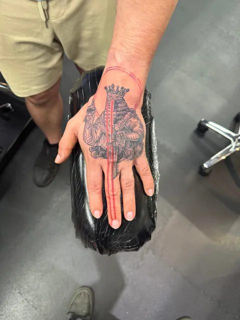 Micah Ulrich’s design tattooed by Bob of Engraved out of Columbus, OH