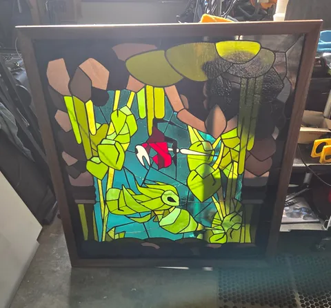 Silksong stained glass project is finally done after well over 80 hours of work